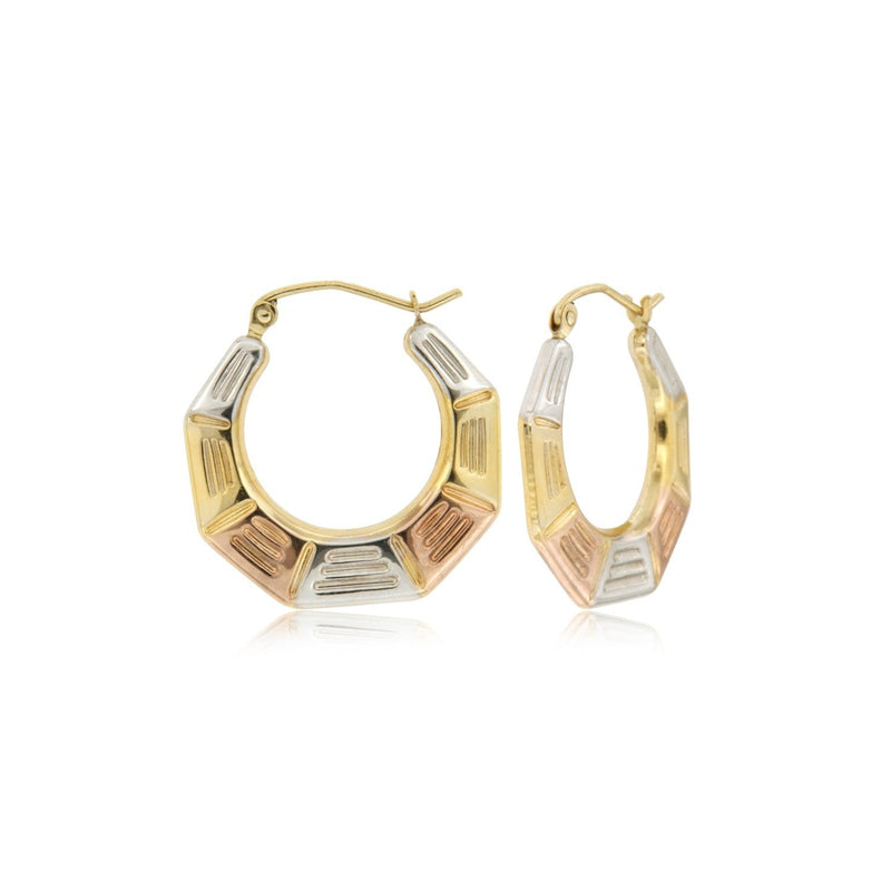 Tri-Color Hollow Super Light Hoop Earrings ER-10103