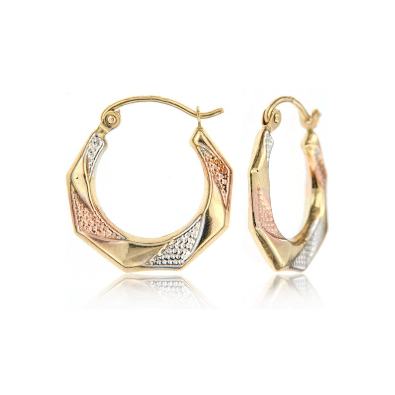 Tri-Color Hollow Super Light Hoop Earrings ER-10106