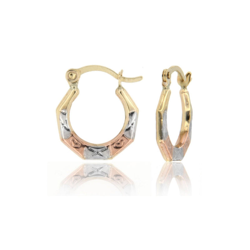 Tri-Color Hollow Super Light Hoop Earrings ER-10108