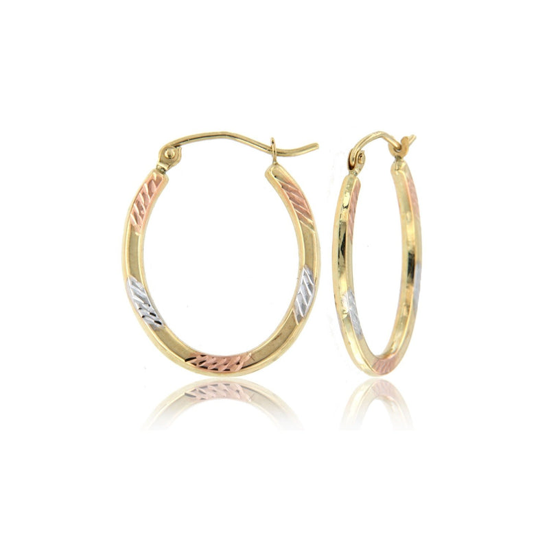 Tri-Color Hollow Super Light Hoop Earrings ER-10110