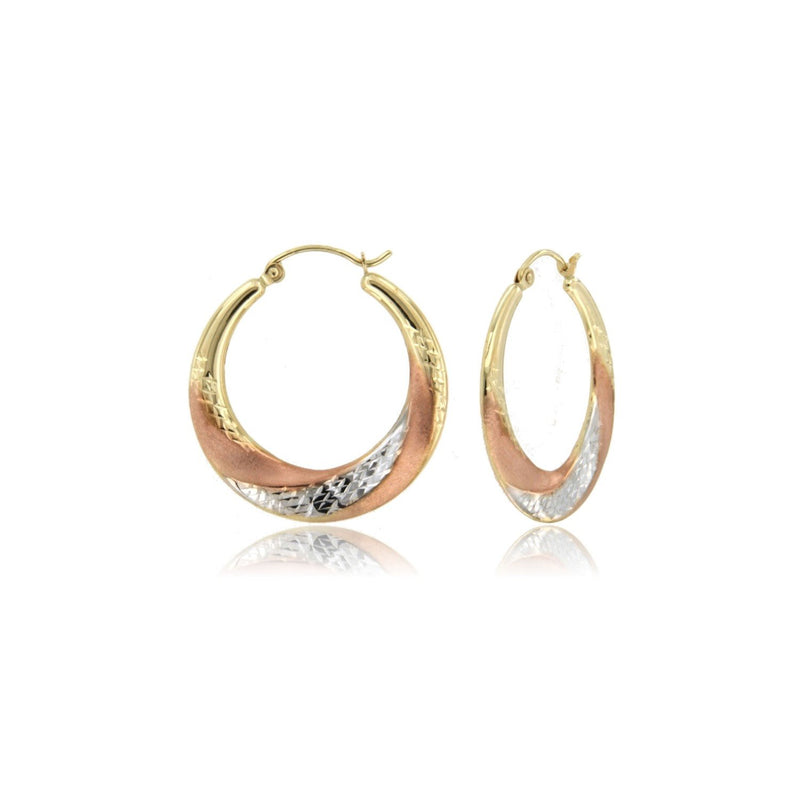 Tri-Color Hollow Super Light Hoop Earrings ER-10111