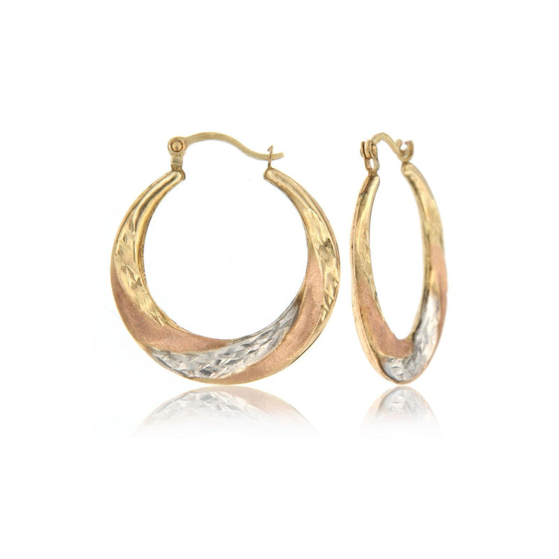 Tri-Color Hollow Super Light Hoop Earrings ER-10112