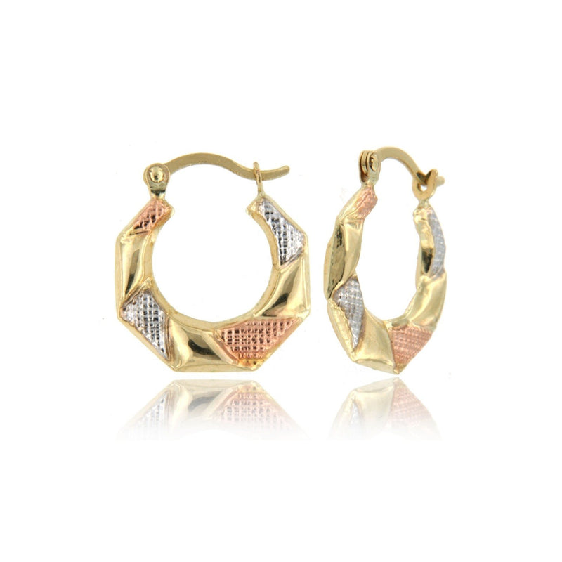 Tri-Color Hollow Super Light Hoop Earrings ER-10113