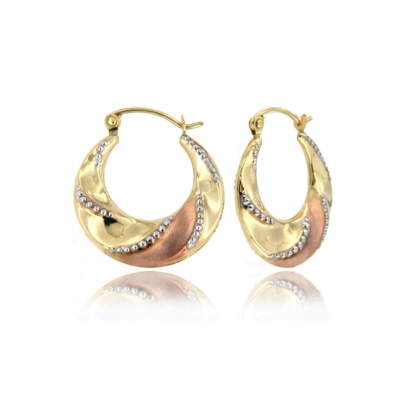 Tri-Color Hollow Super Light Hoop Earrings ER-10117
