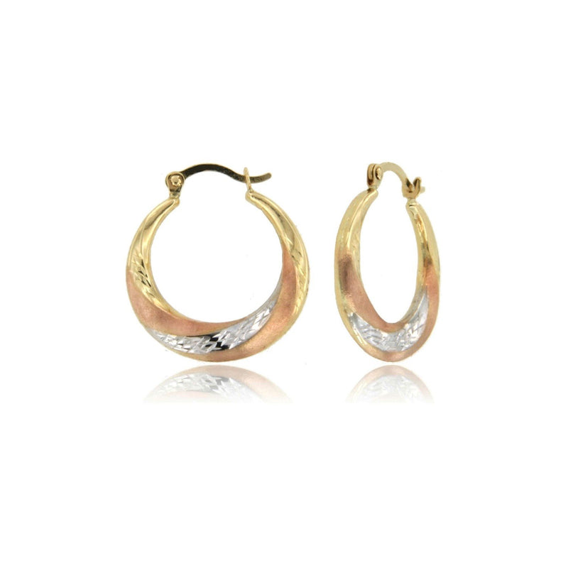 Tri-Color Hollow Super Light Hoop Earrings ER-10120