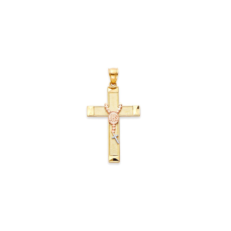 Tri-Color "JHS" Rosary Cross