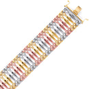 Tri-Color Large Cleopatra Stampato Link Bracelet