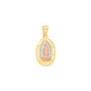 Tri-Color Oval Guadalupe Pendant PN-20385