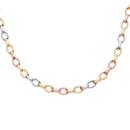 Tri-Color Oval Stampato Link Necklace