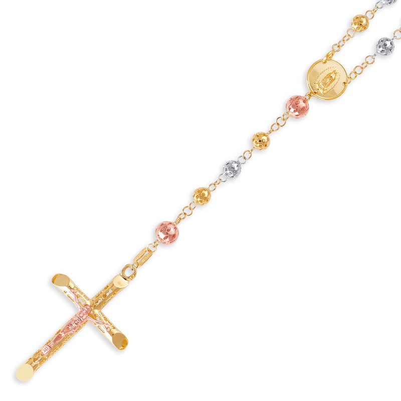 Tri-Color Perforated Diamond Cut Rosary