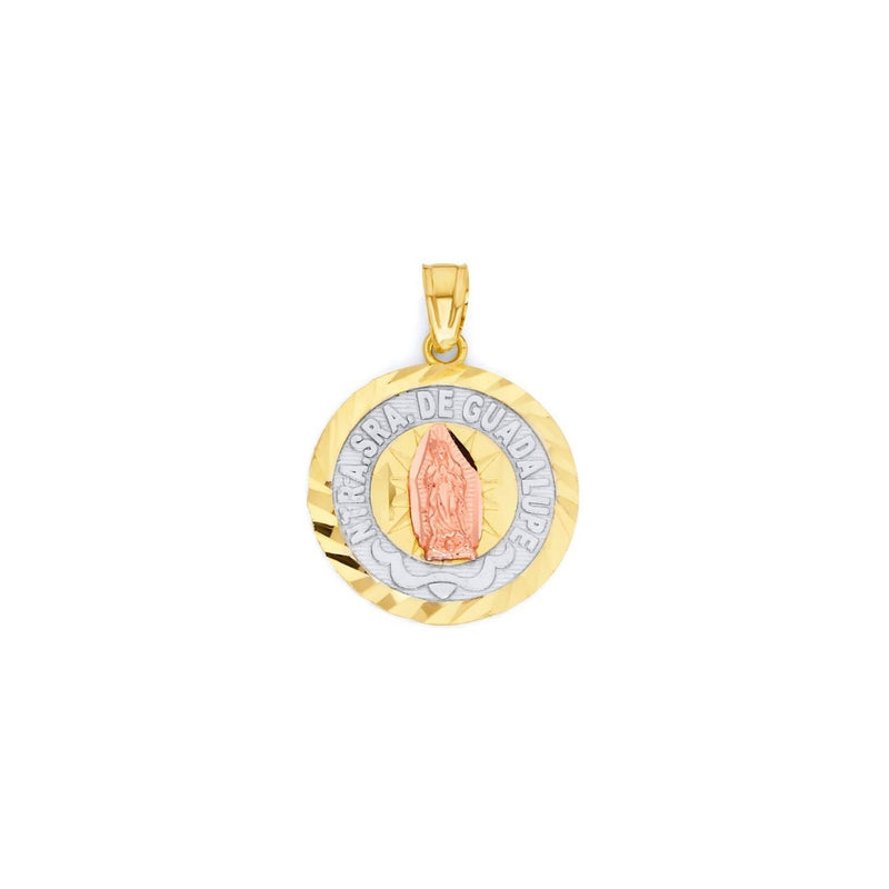 Tri-Color Round Nuestra Senora de Guadalupe Pendant