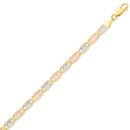 Tri-Color Valentino Chain with Star & Rail D/C