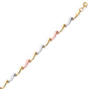 Tri-Color Wave Stampato Link Bracelet