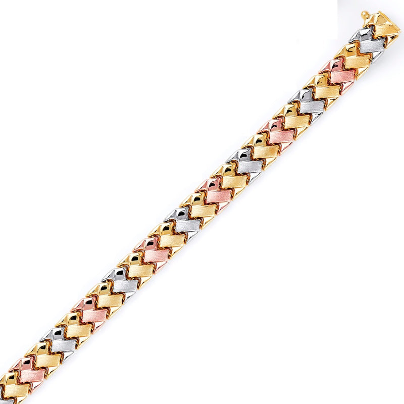 Tri-Color Woven Stampato Link Bracelet