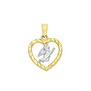 Two-Tone Angel In Heart Pendant PN-10232