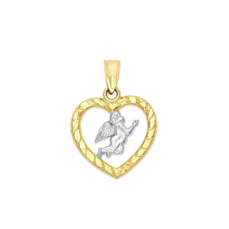 Two-Tone Angel In Heart Pendant PN-10232