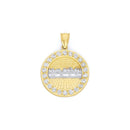 Two-Tone CZ Round Last Supper Pendant PN-10219