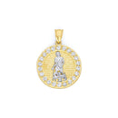 Two-Tone CZ Round San Lazaro Pendant PN-10226