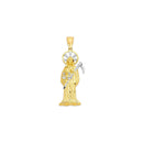 Two-Tone Diamond-Cut Santa Muerte Pendant PN-20328