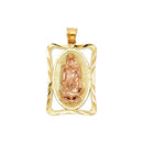 Two-Tone Guadalupe Rectangular Pendant PN-10204