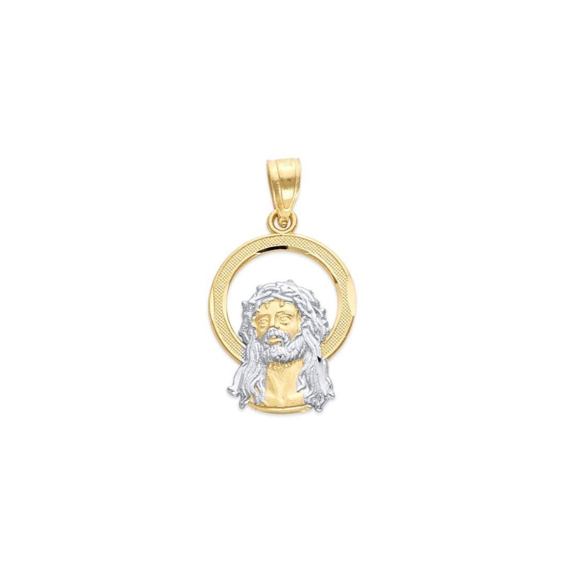 Two-Tone Jesus With Halo Pendant PN-10231