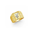 Two-Tone Men's Cigar-Band Ring