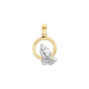 Two-Tone Prayer Hand Pendant PN-20382