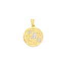 Two-Tone Round Good Luck Pendant PN-20318