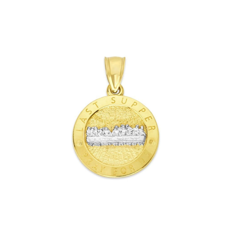 Two-Tone Round Last Supper Medal Pendant PN-20276