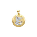 Two-Tone Round Saint Michael Medal Pendant PN-10247