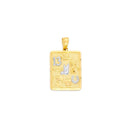 Two-Tone Square Good Luck Pendant PN-20339