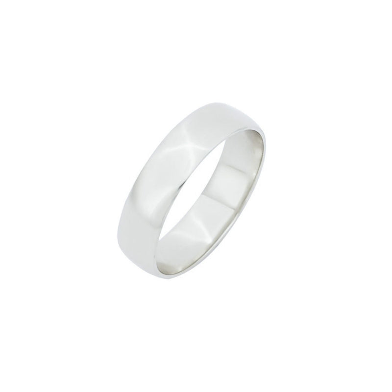 White Gold 5mm Comfort Fit Wedding Band Ring