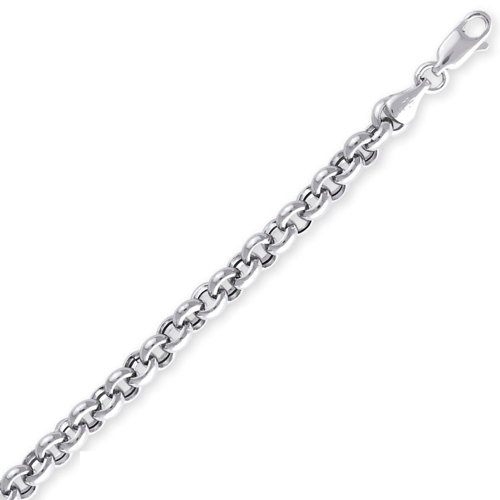 White Gold Hollow Rolo Pendant Chain