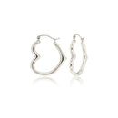 White Gold Hollow Super Light Heart Hoop Earrings ER-20103
