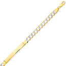 White Pave Cuban Concave Link ID Bracelet