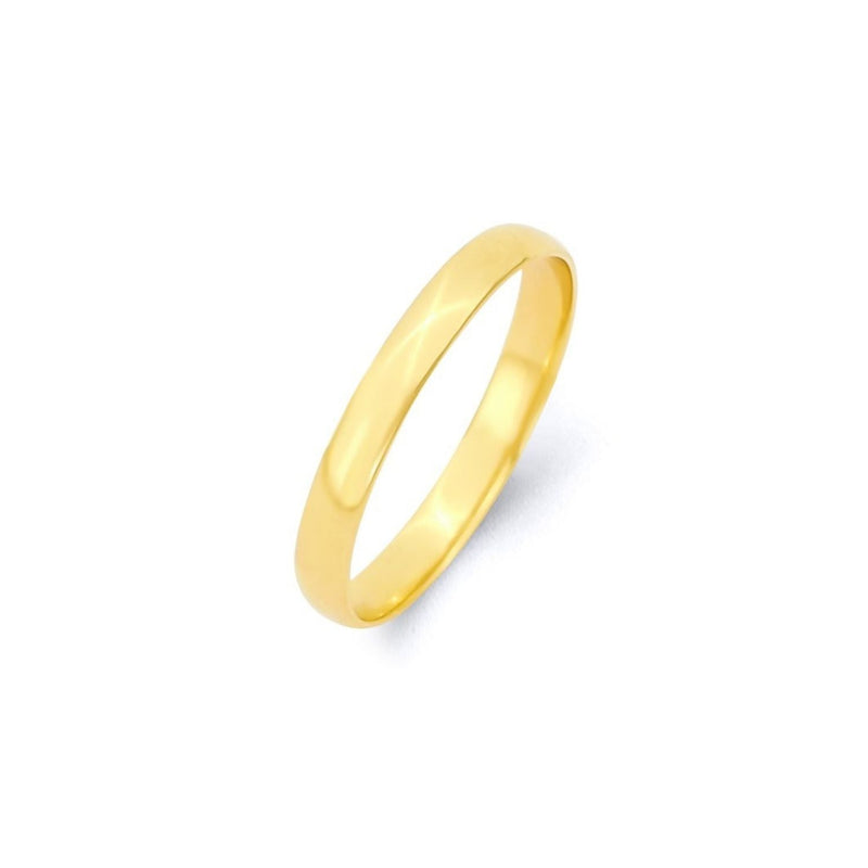 Yellow Gold 3mm Comfort Fit Wedding Band Ring