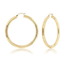 Yellow Gold 4mm High Polished Tube Hoop Earring
