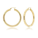 Yellow Gold 5mm High Polished Tube Hoop Earring