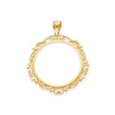 Yellow Gold 50 Peso Coin Filigree Bezel