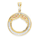 Yellow Gold 50 Peso Coin Scorpion Frame CZ Bezel