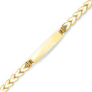 Yellow Gold Chevron Link Baby ID Bracelet