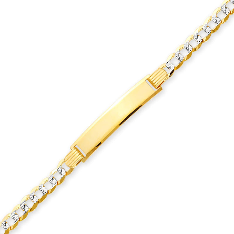 Yellow Gold Curb Pave Baby ID Bracelet
