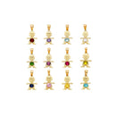 Yellow Gold CZ Boy Birthstone Pendant PN-10249