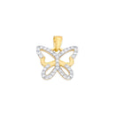 Yellow Gold CZ Butterfly Pendant PN-10351
