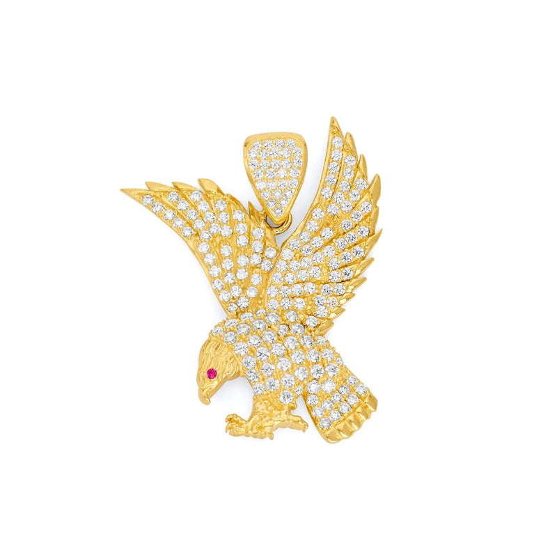 Yellow Gold CZ Eagle Pendant PN-10420