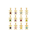 Yellow Gold CZ Girl Birthstone Pendant PN-10261