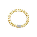 Yellow Gold CZ Hollow Monaco Chain