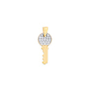 Yellow Gold CZ Key Pendant PN-10352