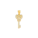 Yellow Gold CZ Key Pendant PN-10357