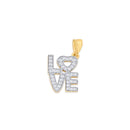Yellow Gold CZ Love Pendant PN-20346